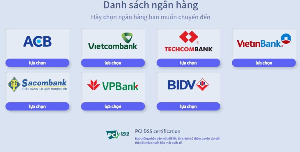 Nạp tiền Daga99 bằng cách sử dụng tài khoản ngân hàng